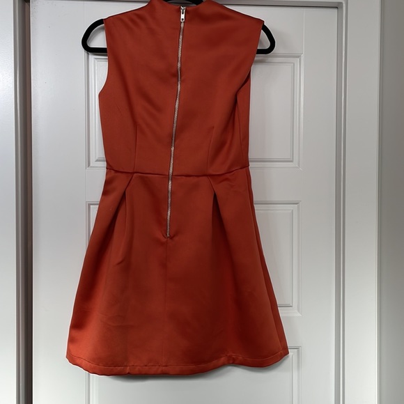 ASOS sateen orange cocktail dress - Picture 2 of 4